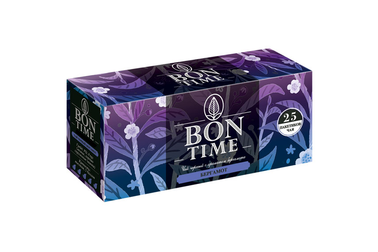 «Bontime», чай черный, бергамот, 25 пакетиков, 50 г
