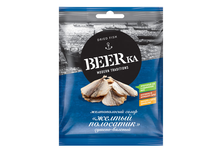 «Beerka», жёлтый полосатик сушёно-вяленый, 25 г