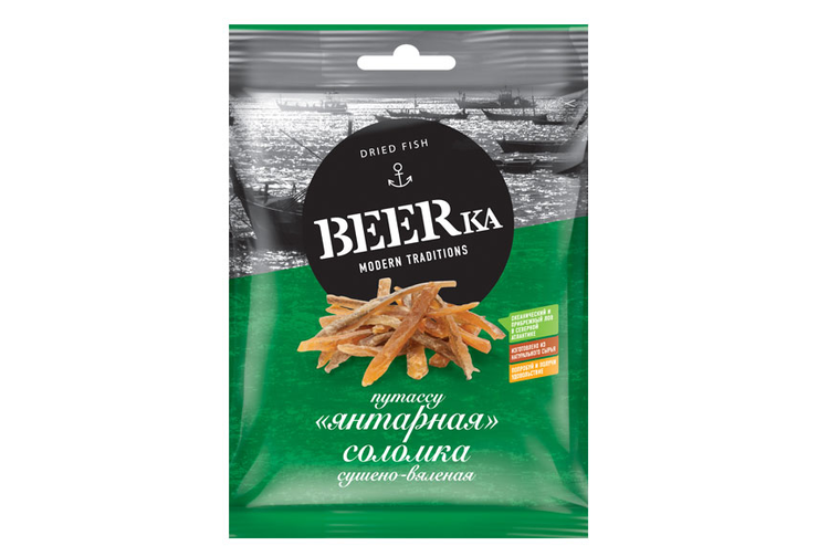 «Beerka», путассу «янтарная» соломка сушёно-вяленая, 25 г