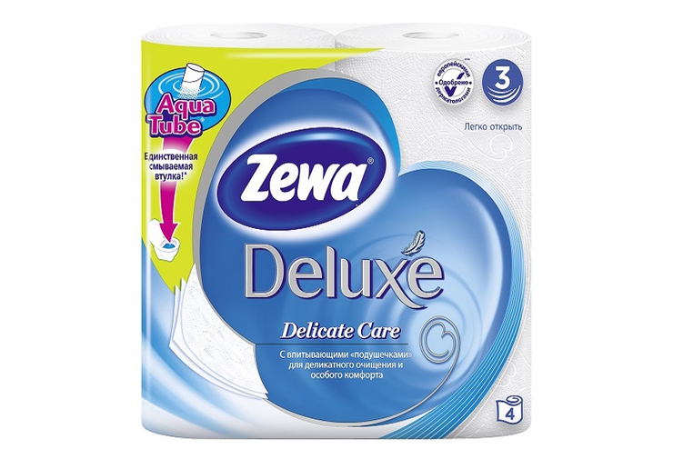 Туалетная бумага белая трехслойная «Zewa» Deluxe