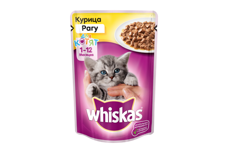 Влажный корм для котят «Whiskas» Рагу с курицей, 85 г