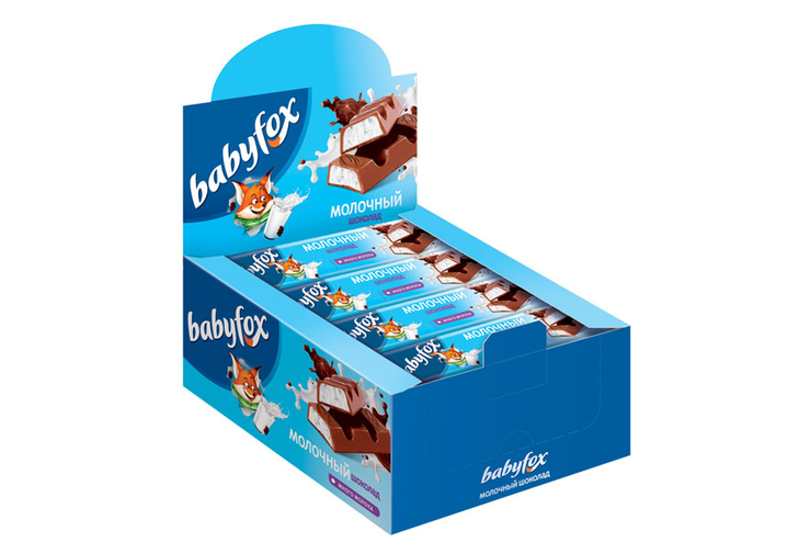 «BabyFox», шоколадный батончик с молочной начинкой, 47 г