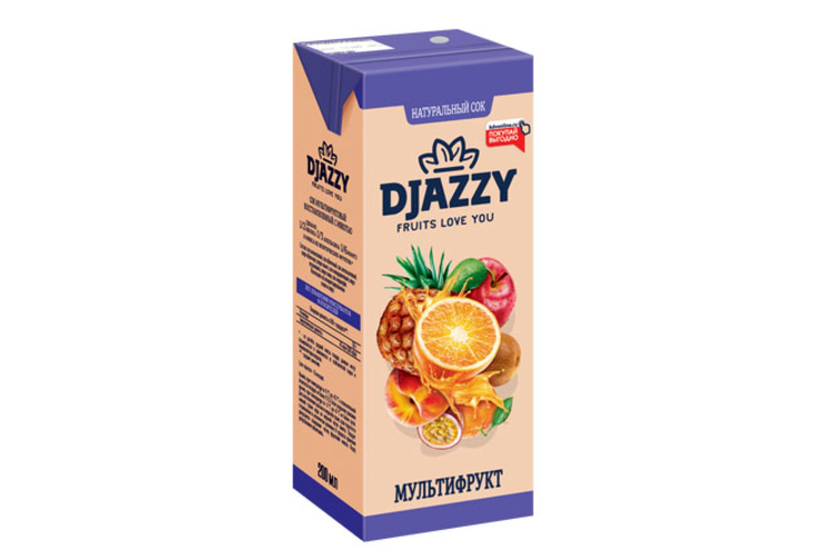 «Djazzy», сок мультифруктовый, с мякотью, 0.2л