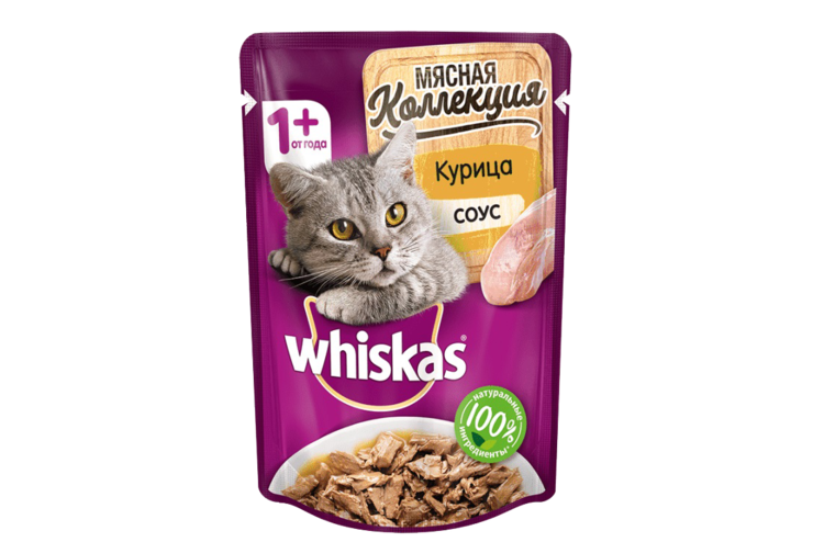 Влажный корм для кошек «Whiskas» Курица, 85 г