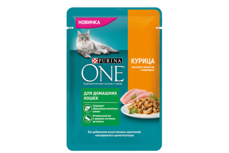 Влажный корм «ONE» для стерилизованных кошек, Курица с фасолью, 75 г