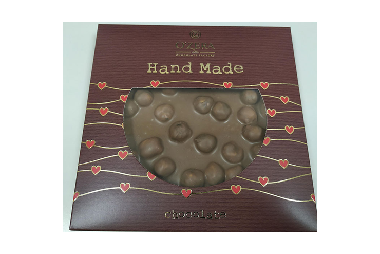 «O'Zera», молочный шоколад ручной работы Hand Made с цельным фундуком, 150 г
