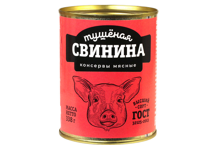 Свинина тушеная высший сорт ГОСТ, 338 г Свинина тушеная высший сорт ГОСТ, 338 г