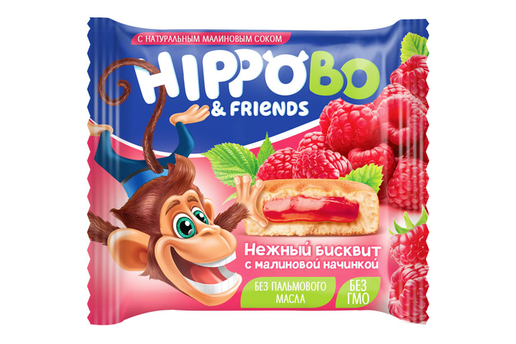 «HIPPO BONDI & FRIENDS», пирожное бисквитное с желейной начинкой со вкусом малины, 32 г «HIPPO BONDI & FRIENDS», пирожное бисквитное с желейной начинкой со вкусом малины, 32 г