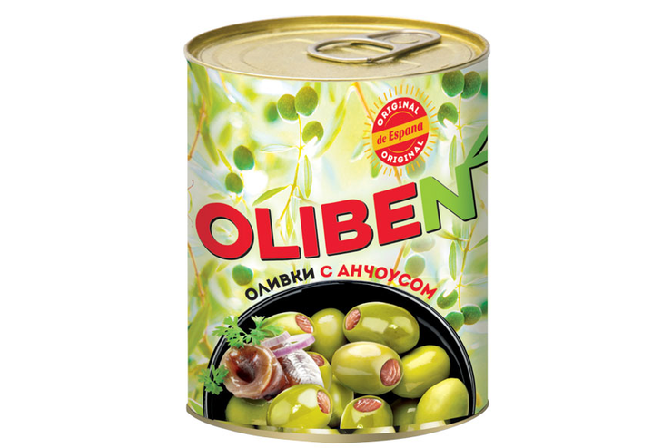 «OLIBEN», оливки крупные с анчоусами, 290 мл «OLIBEN», оливки крупные с анчоусами, 290 мл