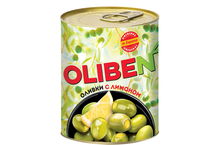 «OLIBEN», оливки крупные с лимоном, 290 мл