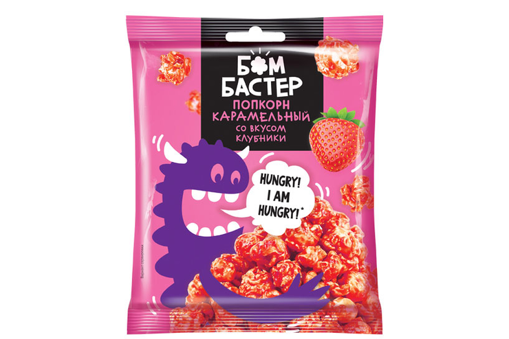 «Бомбастер», попкорн карамельный со вкусом клубники, 50 г «Бомбастер», попкорн карамельный со вкусом клубники, 50 г