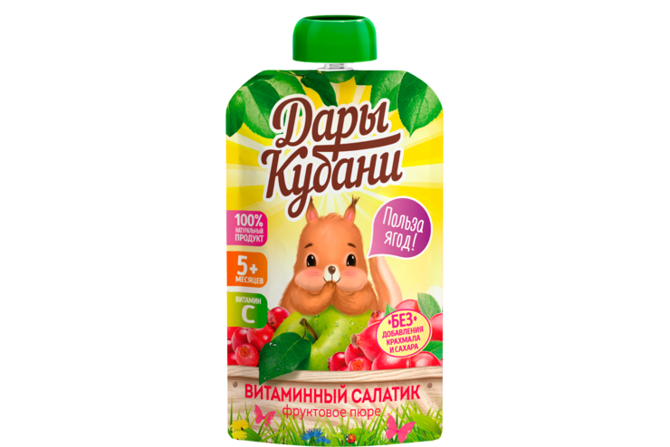 «Дары Кубани», пюре фруктово-ягодное, 90 г