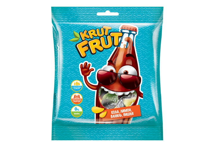 «KrutFrut», мармелад жевательный в форме забавных бутылочек, 70 г