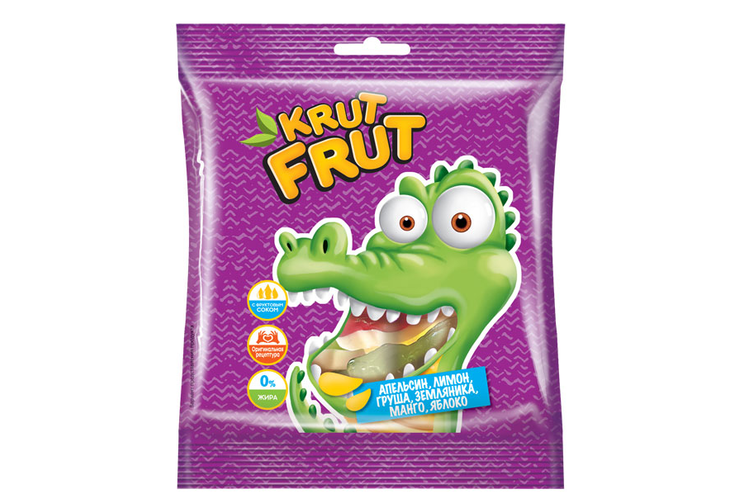 «KrutFrut», мармелад жевательный в форме крокодильчиков, 70 г