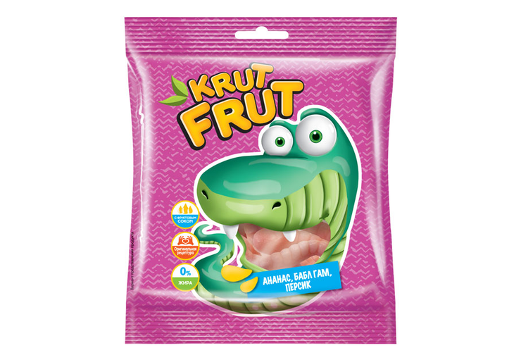 «KrutFrut», мармелад жевательный в форме червячков, 70 г