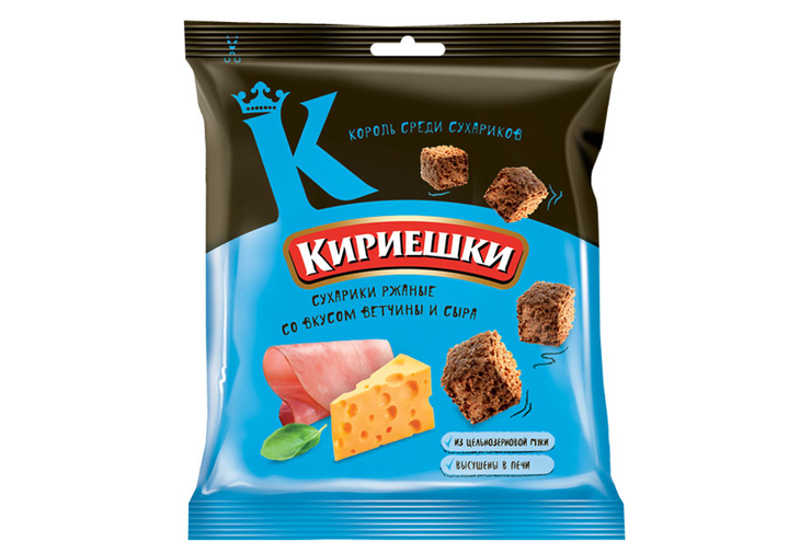 «Кириешки», сухарики со вкусом ветчины и сыра, 40 г