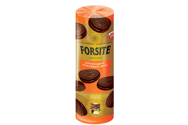 «Forsite», печенье–сэндвич с шоколадно-ореховым вкусом, 220 г