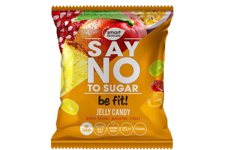 «Smart Formula», мармелад жевательный Say no to sugar Манго-ананас-маракуйя-гранат, 70 г