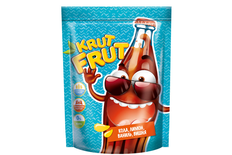 «KrutFrut», мармелад жевательный с двойными вкусами кола и лайм, вишня и кола, кола и ваниль, 200 г