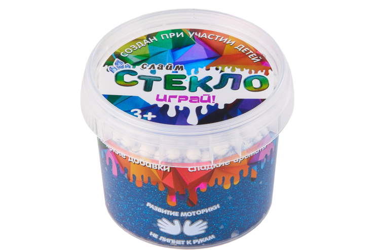 Слайм «Стекло» с блестками и шариками, 90 г