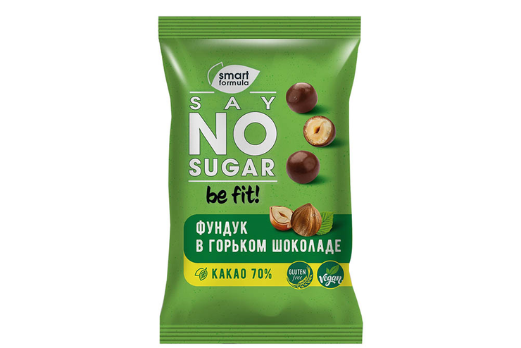 «Smart Formula», фундук в шоколаде без добавления сахара, 50 г