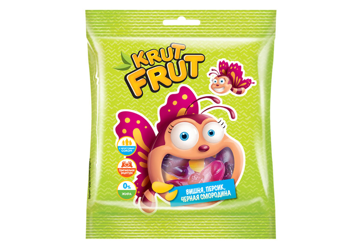 «KrutFrut», мармелад жевательный в форме милых  бабочек, 70 г