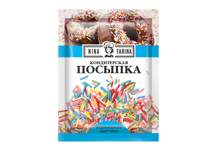 «Nina Farina», кондитерская посыпка «Цветная вермишель», 15 г