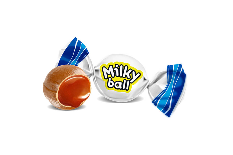 Карамель молочная Milky ball (упаковка 0,5 кг)