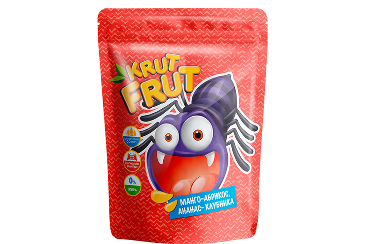 «KrutFrut», мармелад жевательный в форме разноцветных пауков, 200 г