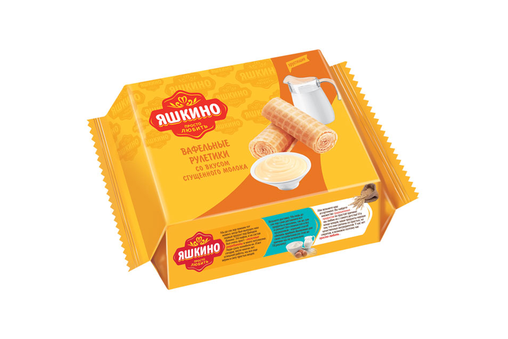 «Яшкино», рулетики вафельные со вкусом сгущённого молока, 160 г