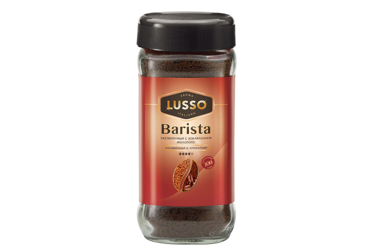 «LUSSO», кофе Barista, молотый в растворимом, 95 г «LUSSO», кофе Barista, молотый в растворимом, 95 г