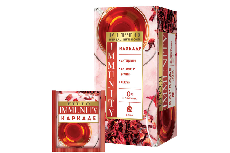 «Fitto», чай травяной Immunity. Каркаде, 25 пакетиков, 37,5 г