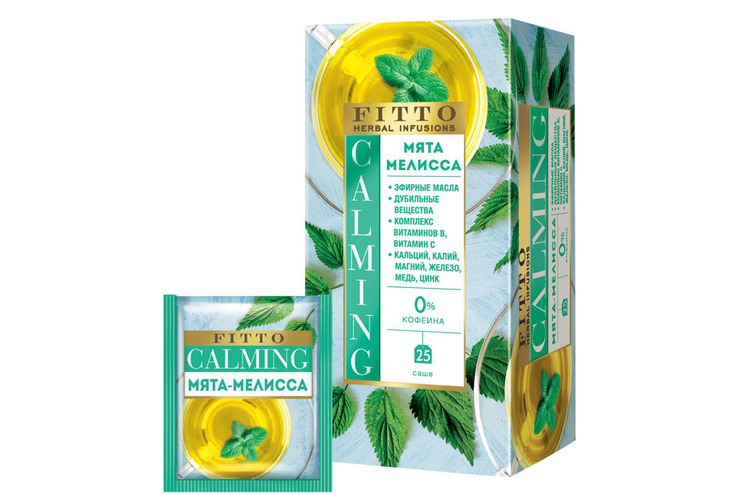 «Fitto», чай травяной Calming. Мята – Мелисса, 25 пакетиков, 37,5 г