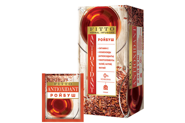 «Fitto», чай травяной Antioxidant Ройбуш, 25 пакетиков, 37,5 г «Fitto», чай травяной Antioxidant Ройбуш, 25 пакетиков, 37,5 г