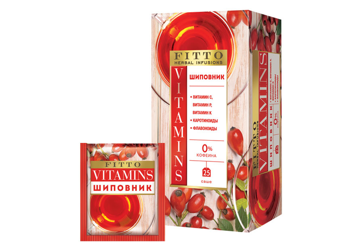 «Fitto», чай травяной Vitamins. Шиповник, 25 пакетиков, 37,5 г «Fitto», чай травяной Vitamins. Шиповник, 25 пакетиков, 37,5 г