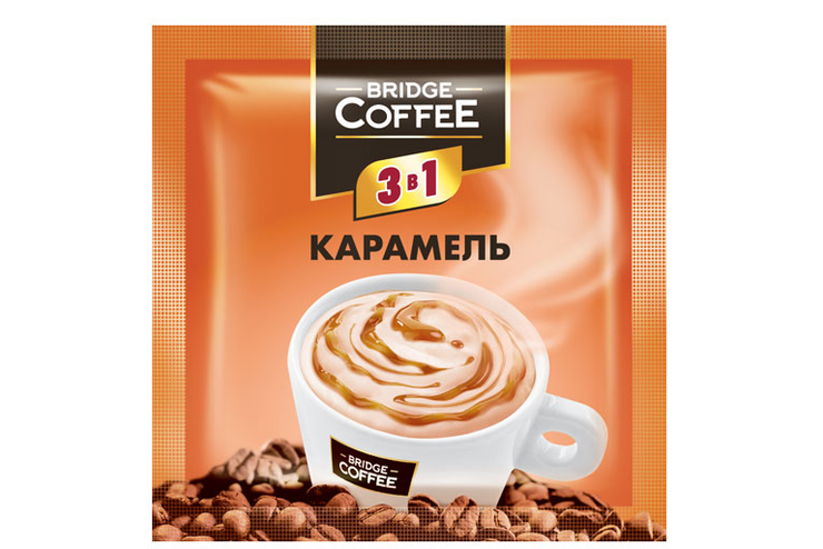 «Bridge Coffee», напиток кофейный 3 в 1 с карамелью, 20 г