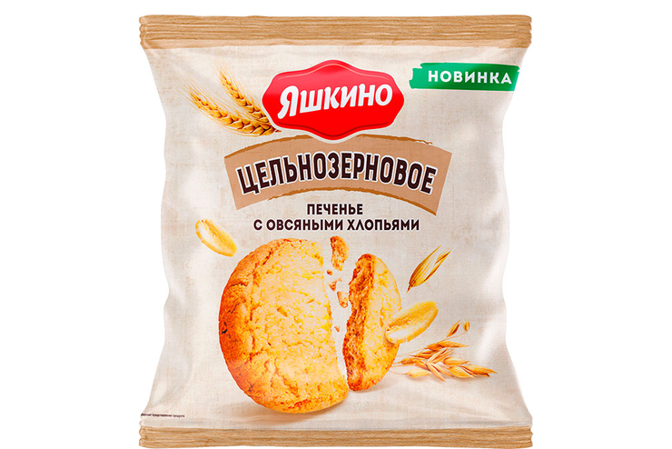 «Яшкино», печенье «Цельнозерновое» с овсяными хлопьями, 300 г «Яшкино», печенье «Цельнозерновое» с овсяными хлопьями, 300 г