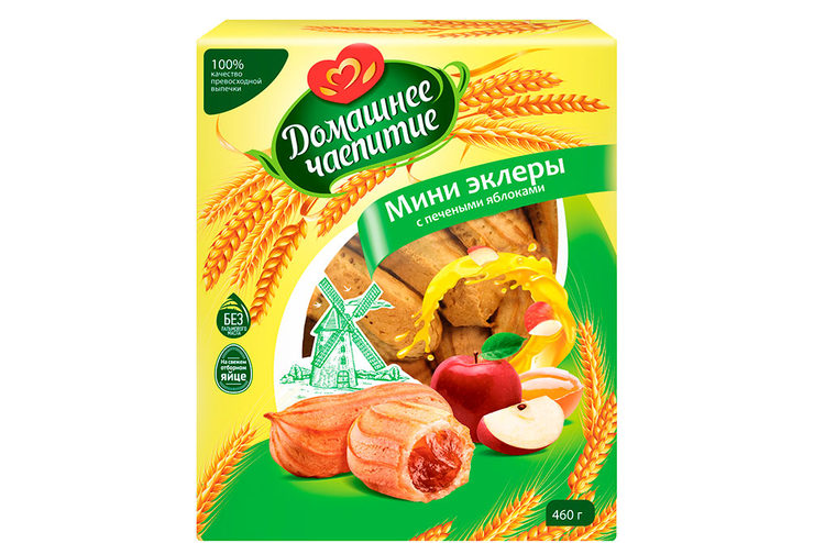 «Домашнее чаепитие», мини эклеры с печёными яблоками, 460 г