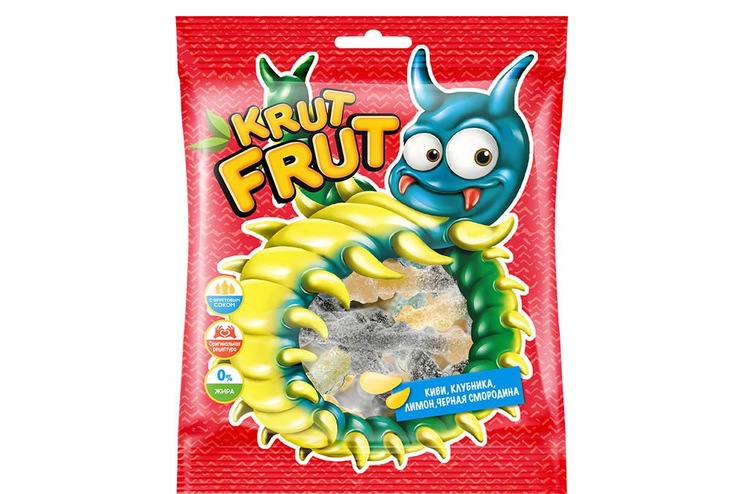«KrutFrut», мармелад жевательный в форме сороконожек, 70 г