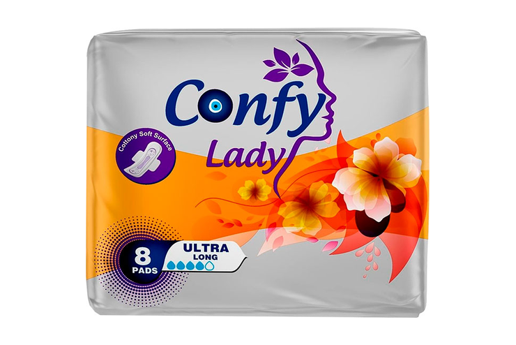 Прокладки Confy Lady Ultra Long, 8 шт, 74,6 г Прокладки Confy Lady Ultra Long, 8 шт, 74,6 г
