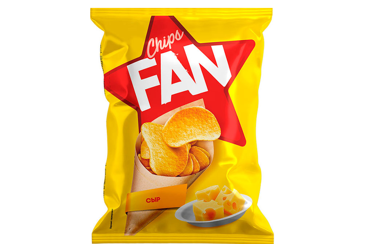 «Fan», чипсы со вкусом сыра, произведены из свежего картофеля, 65 г