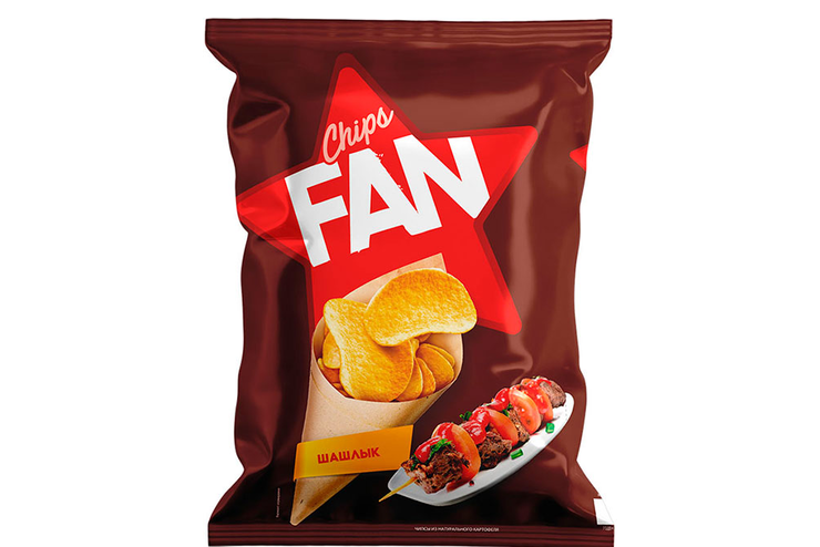 «Fan», чипсы со вкусом шашлыка, 250 г
