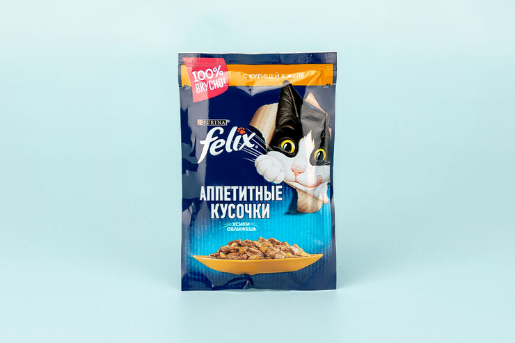 Влажный корм для кошек «Felix» с курицей в желе, 85 г