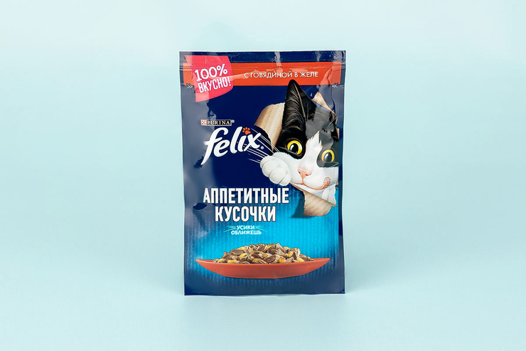 Влажный корм для кошек «Felix» Говядина в желе, 85 г