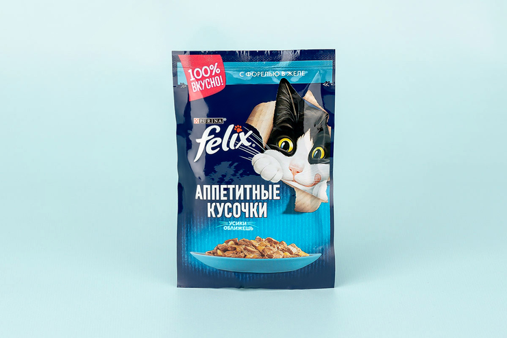 Влажный корм для кошек «Felix» с форелью в желе, 85 г