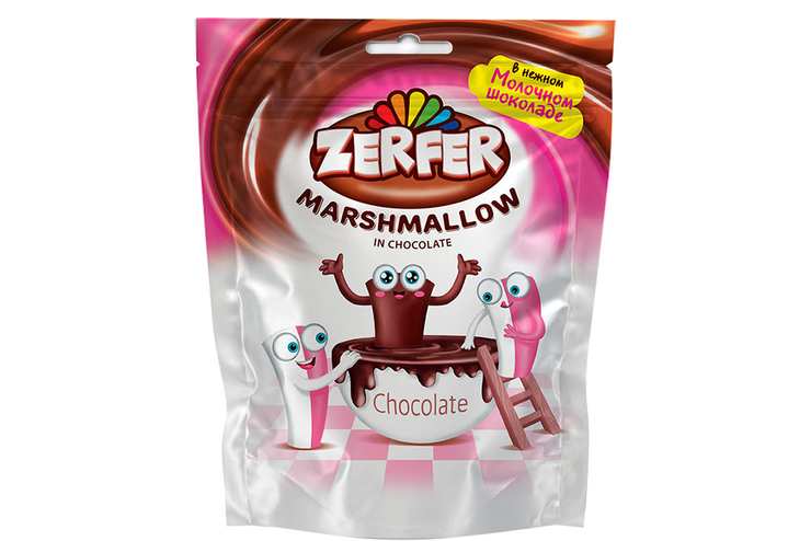 «Zerfer», маршмеллоу с клубнично-сливочным вкусом, в шоколаде, 110 г «Zerfer», маршмеллоу с клубнично-сливочным вкусом, в шоколаде, 110 г
