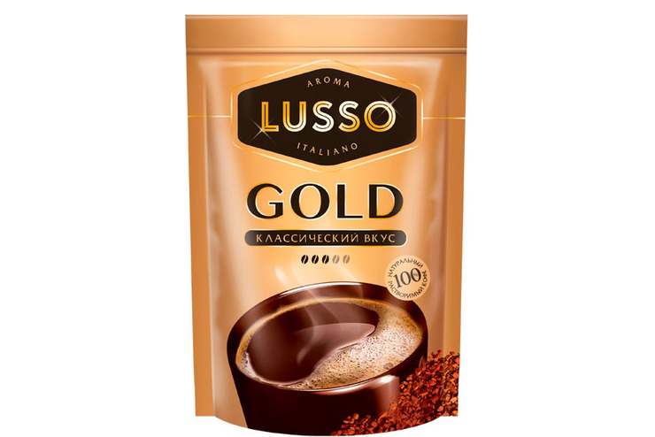 «LUSSO», кофе Gold, растворимый, 75 г «LUSSO», кофе Gold, растворимый, 75 г