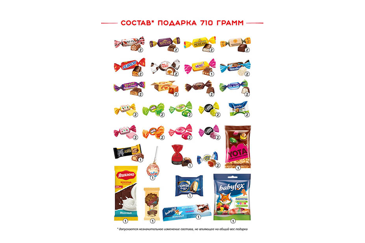 «Яшкино», новогодний набор «Мешочек с конфетами», 710 г