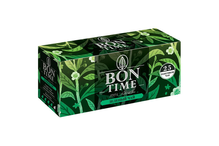 «Bontime», чай зелёный, 25 пакетиков, 50 г