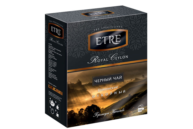«ETRE», royal Ceylon чай черный цейлонский отборный, 100 пакетиков, 200 г «ETRE», royal Ceylon чай черный цейлонский отборный, 100 пакетиков, 200 г